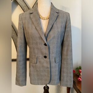 MICHAEL KORS Black & White Glen Plaid Jacket Blazer